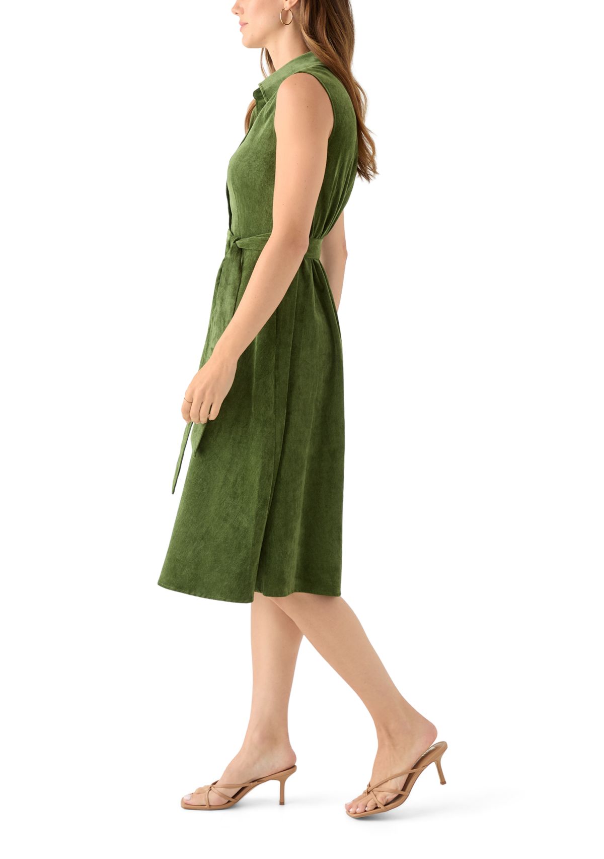 Womens Sleeveless Corduroy Dress
