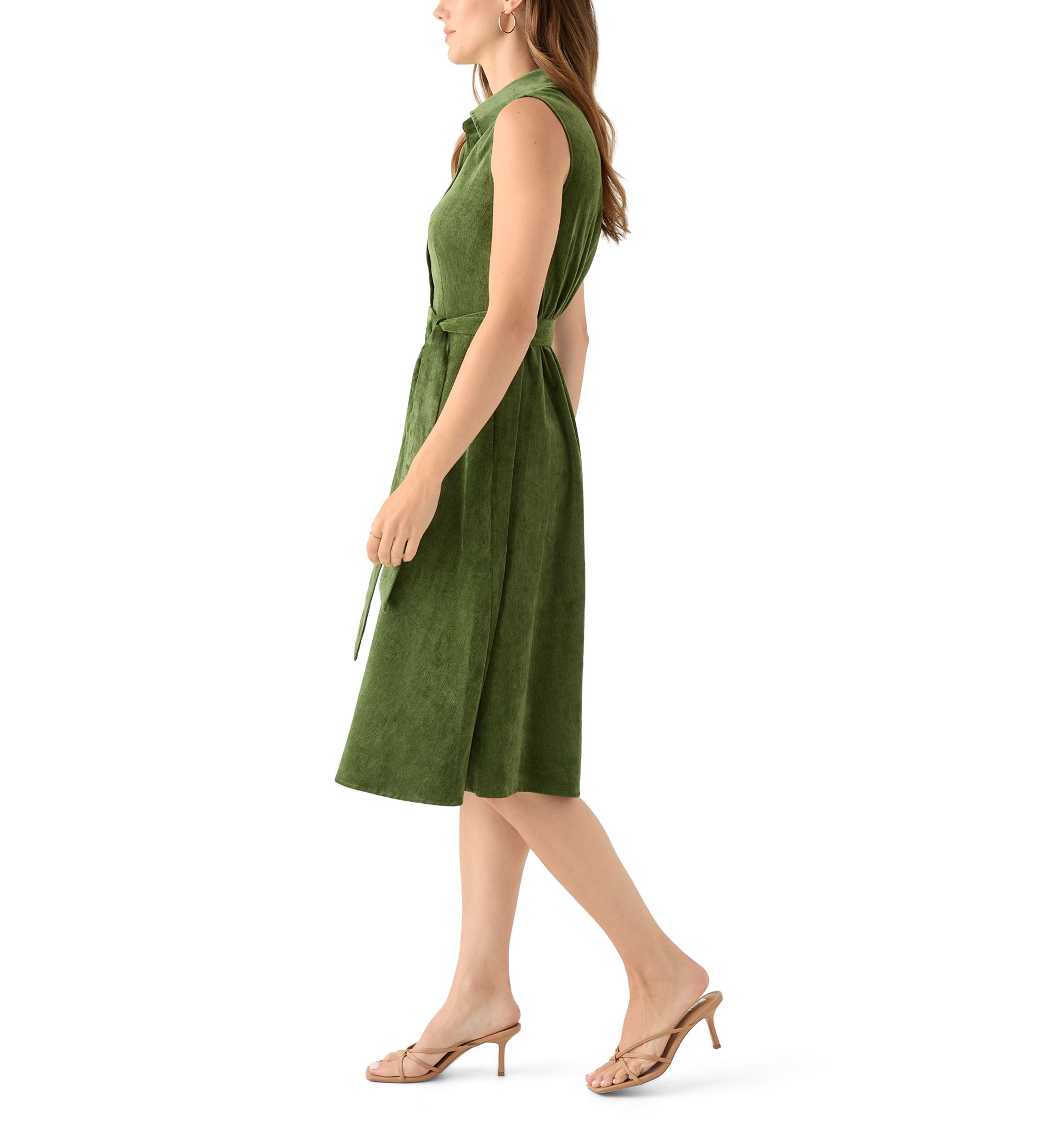 Womens Sleeveless Corduroy Dress