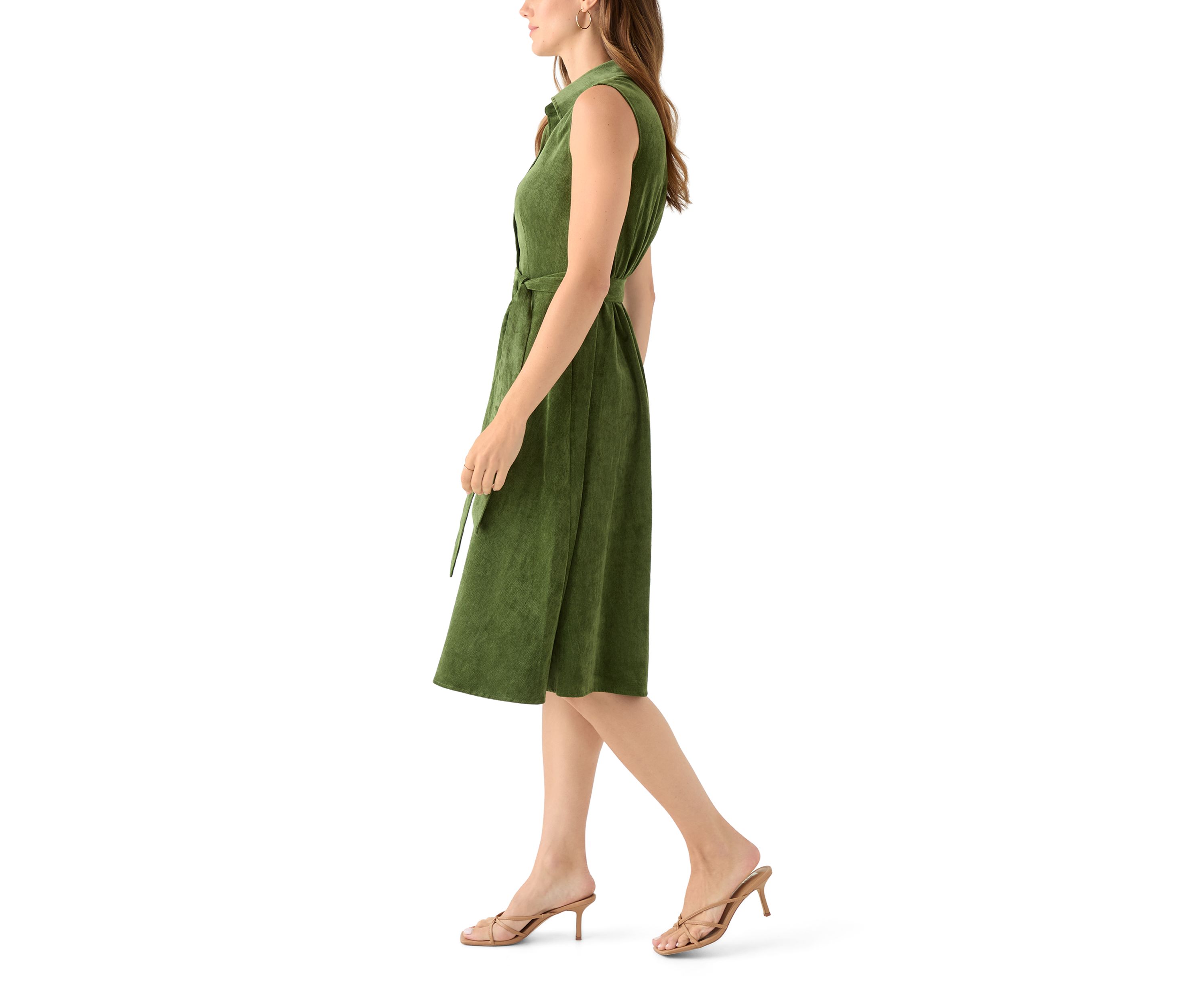 Womens Sleeveless Corduroy Dress