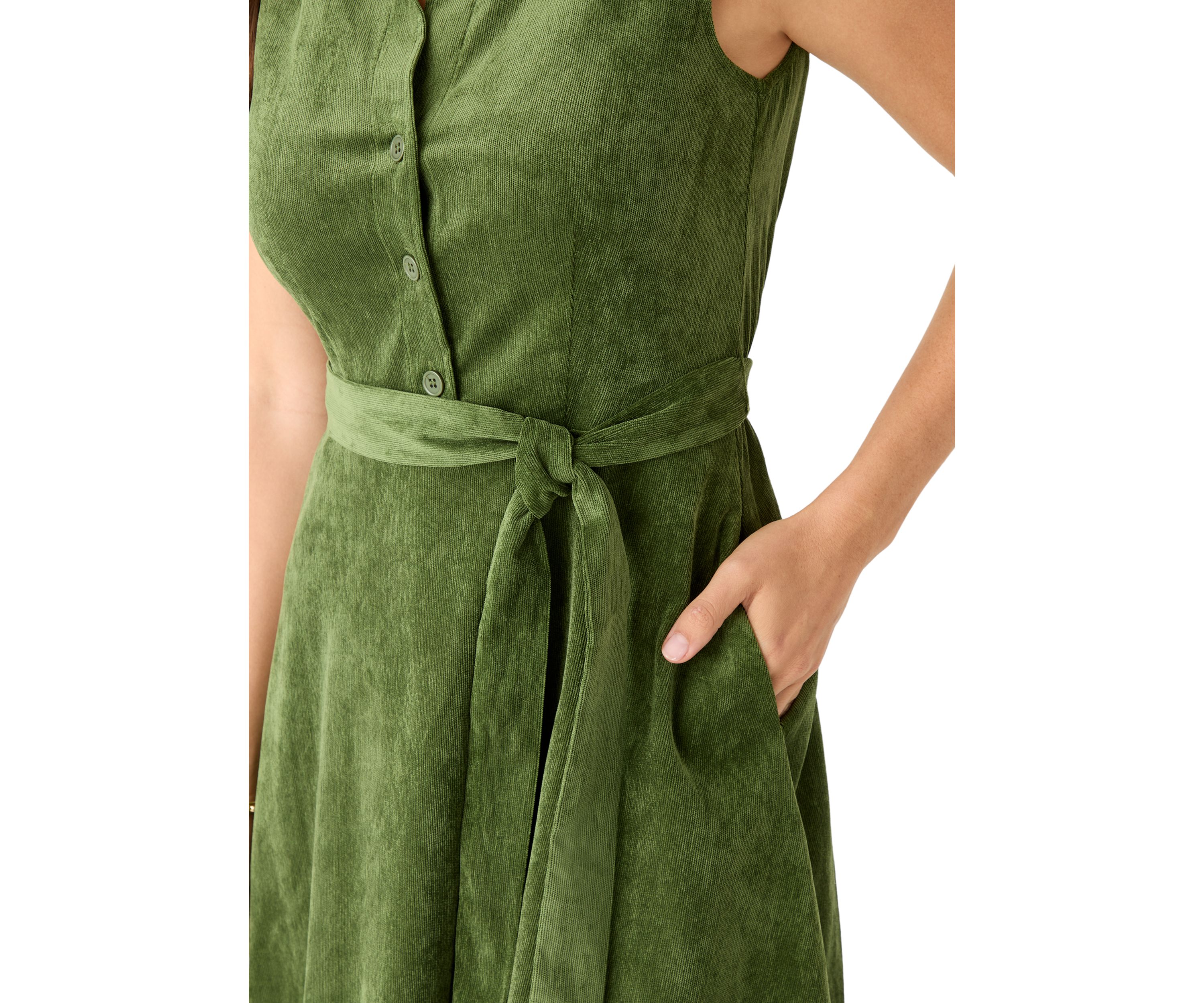 Womens Sleeveless Corduroy Dress