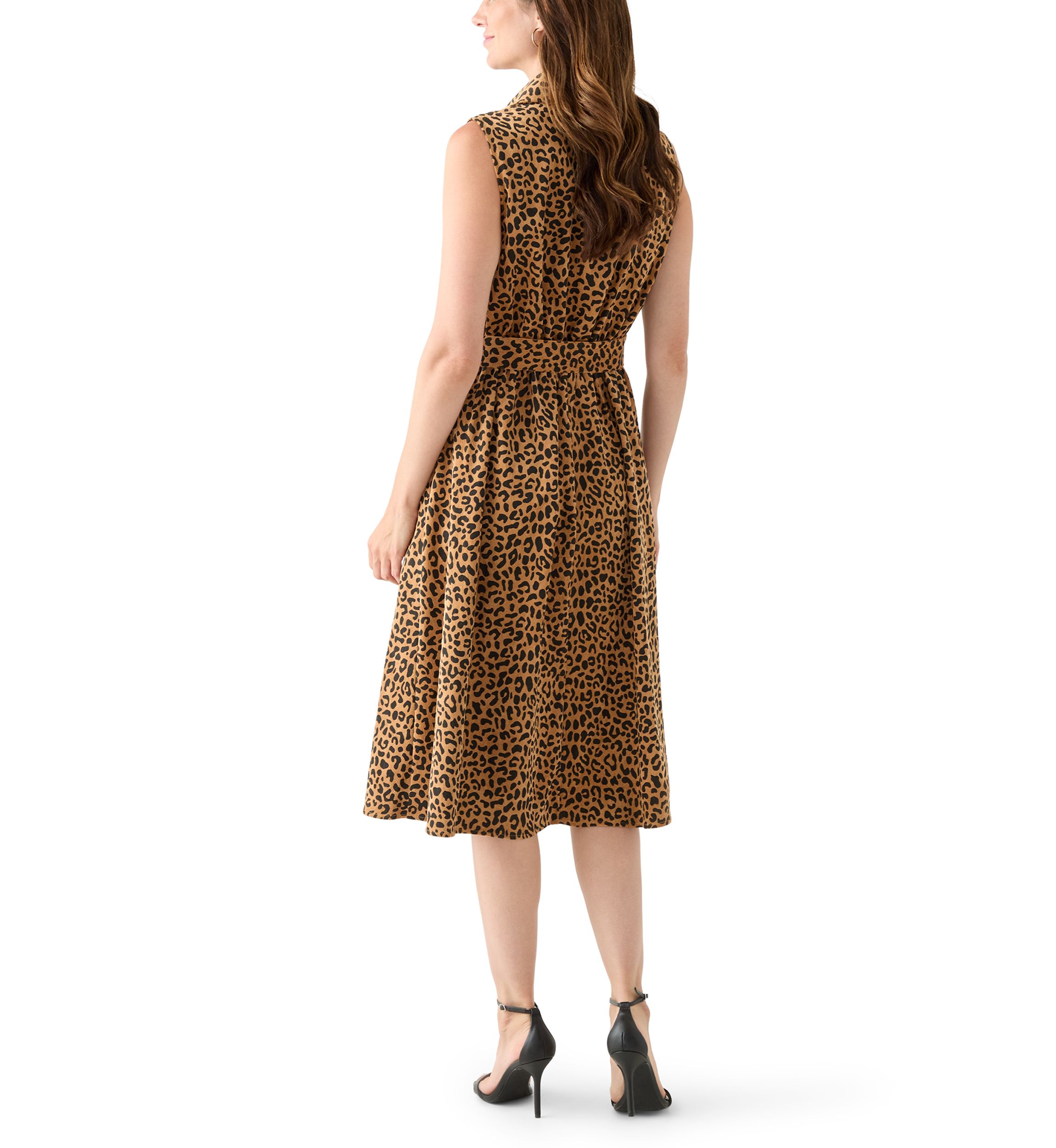 Womens Sleeveless Printed Corduroy Dress