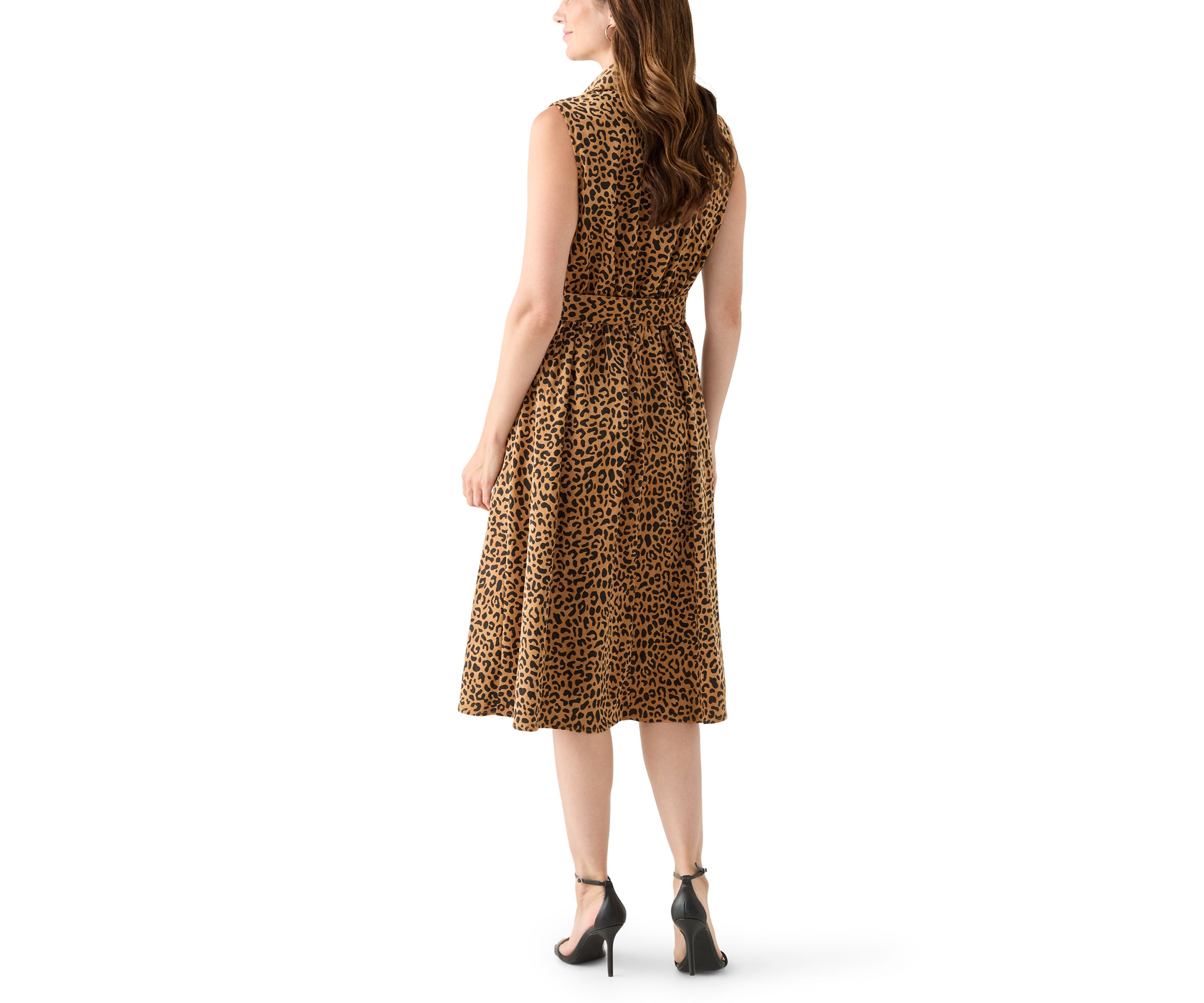 Womens Sleeveless Printed Corduroy Dress
