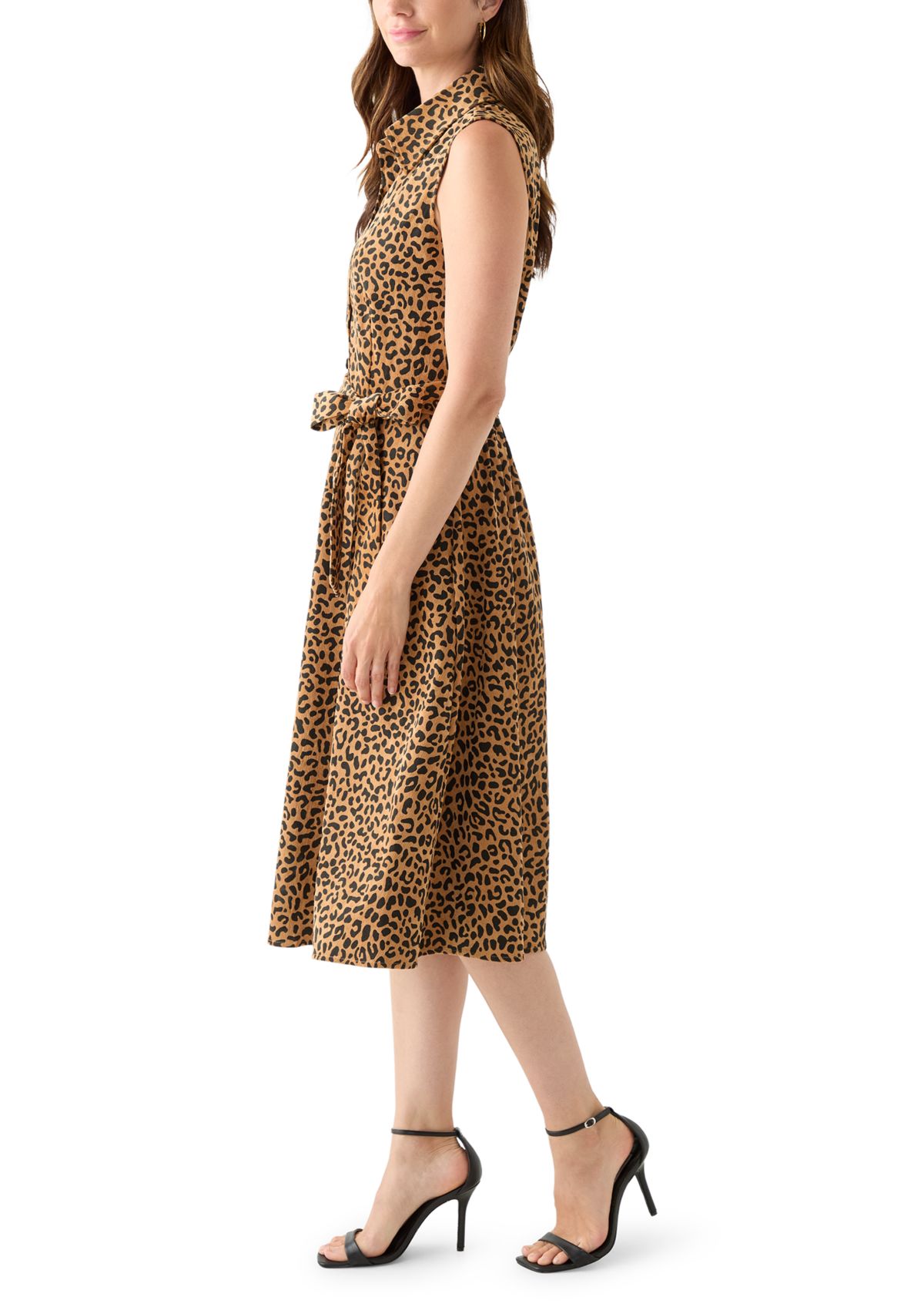 Womens Sleeveless Printed Corduroy Dress