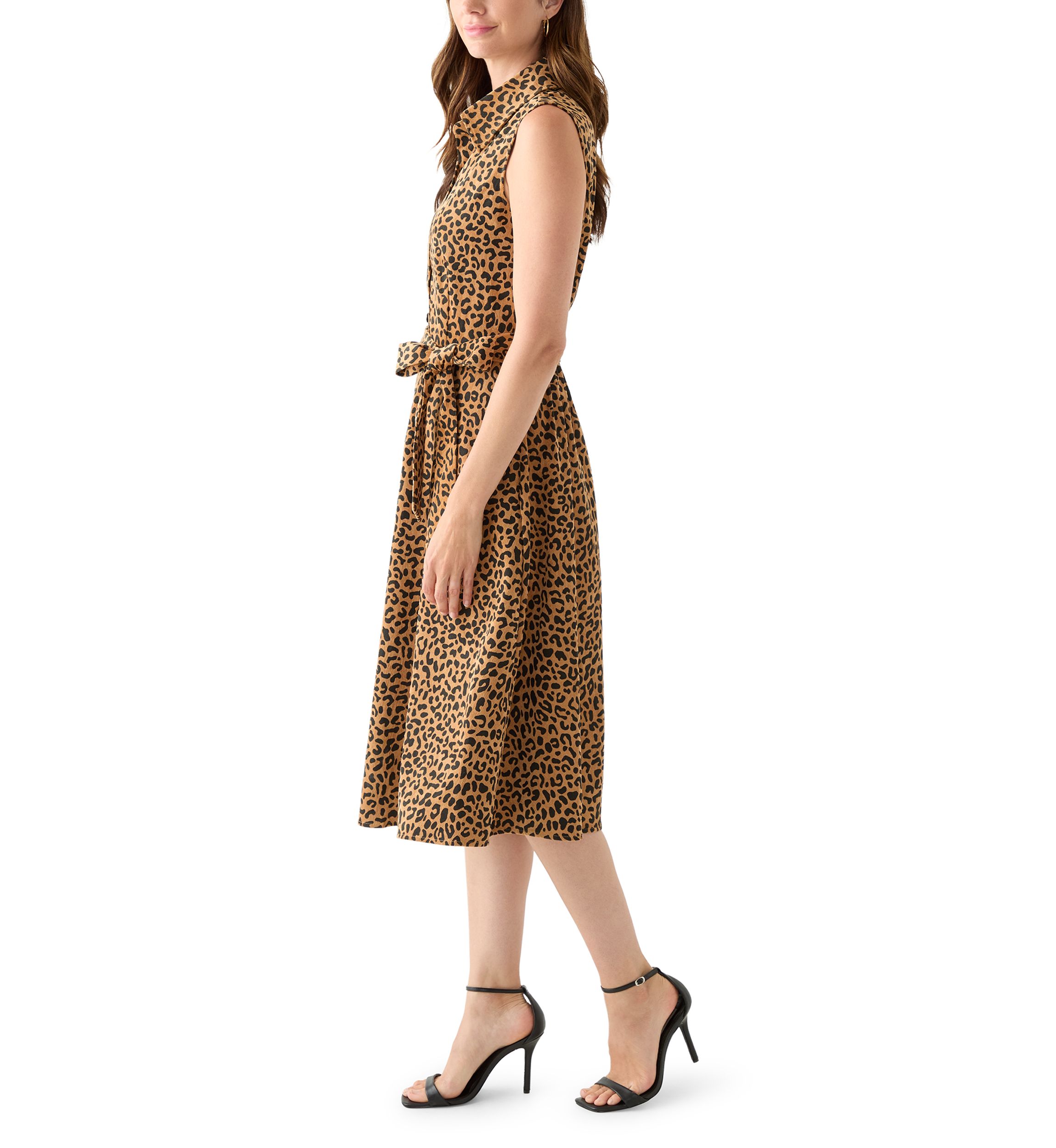 Womens Sleeveless Printed Corduroy Dress