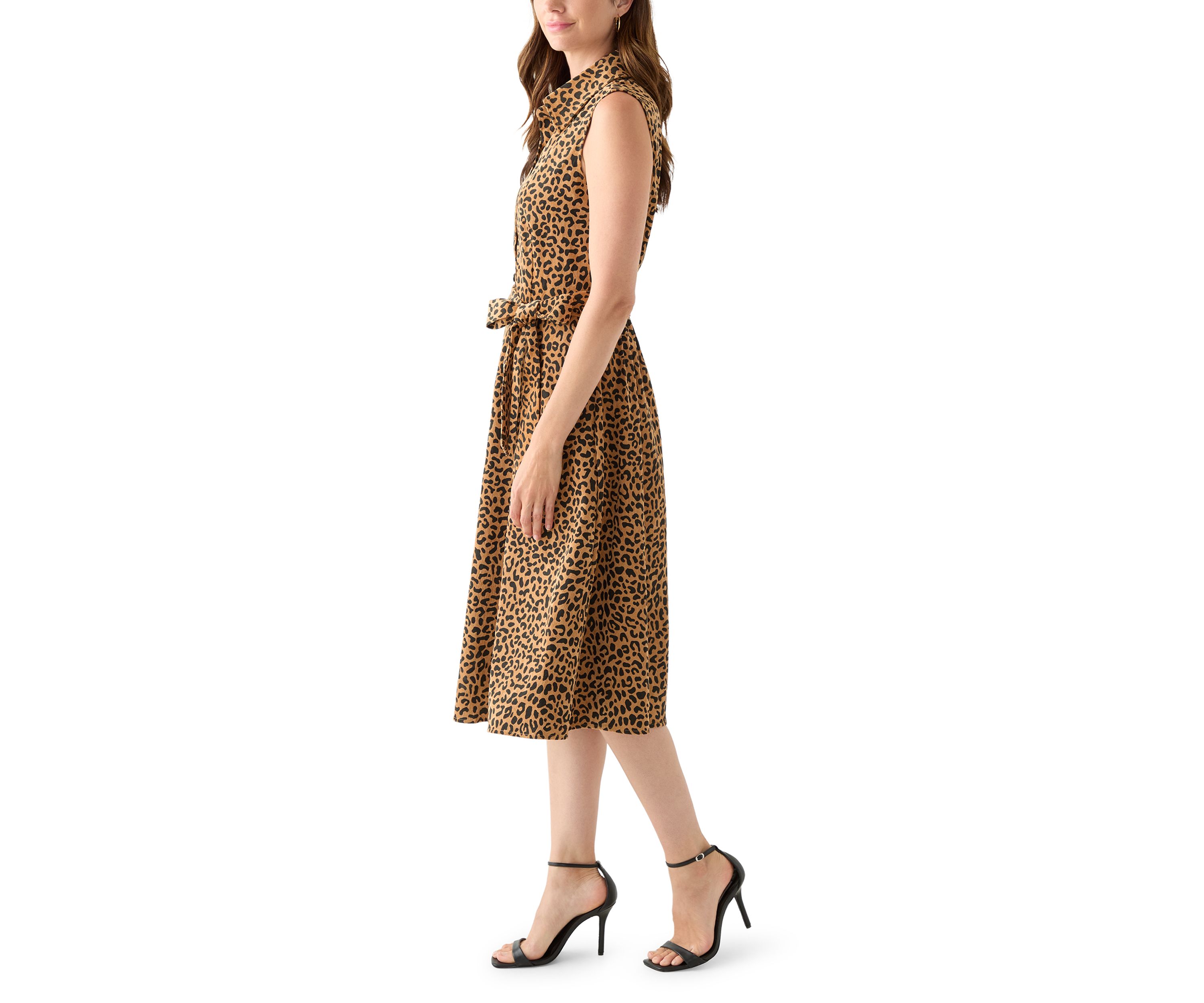 Womens Sleeveless Printed Corduroy Dress