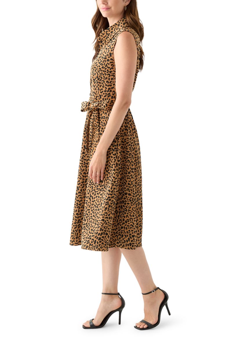 Womens Sleeveless Printed Corduroy Dress