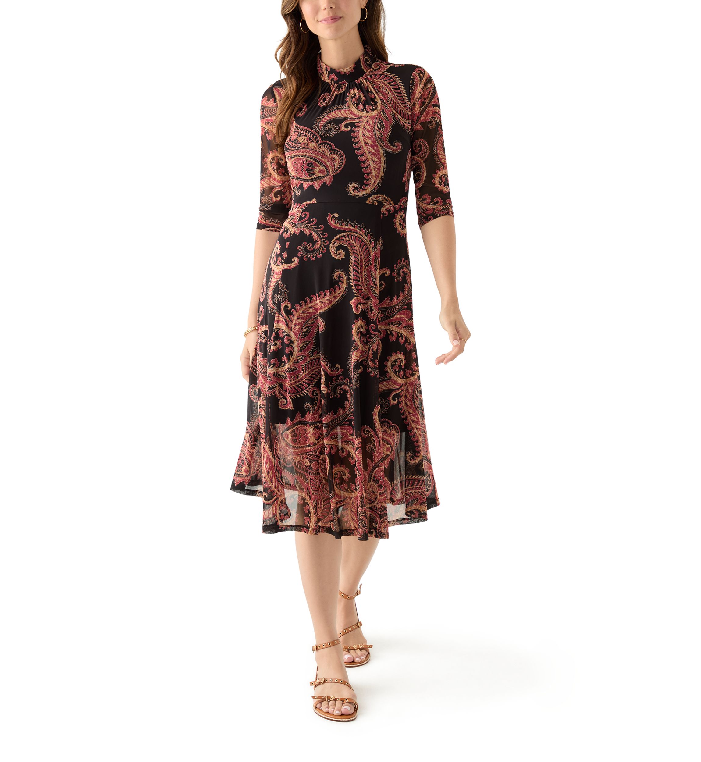 Womens Tie Front Mesh Dress