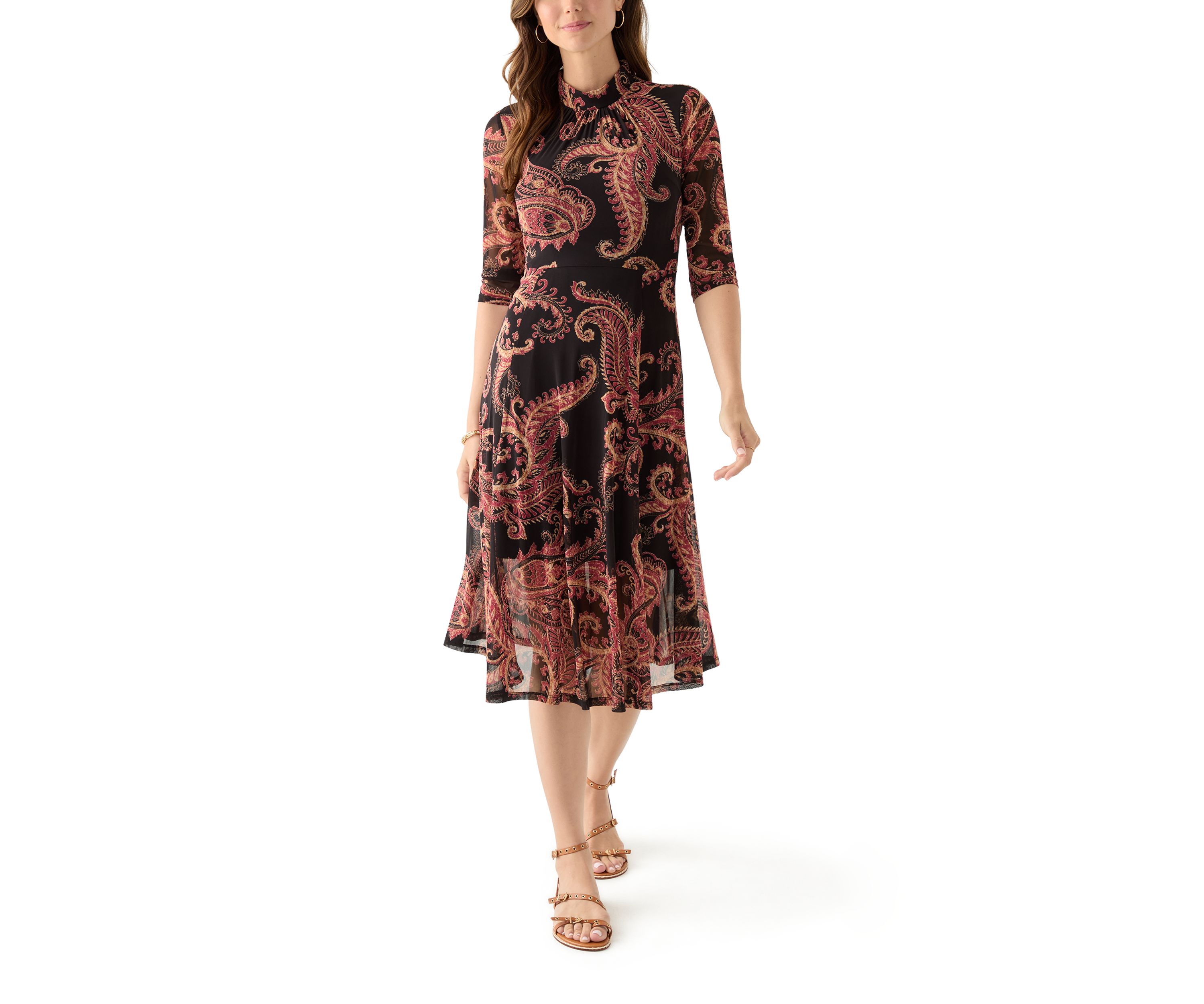Womens Tie Front Mesh Dress
