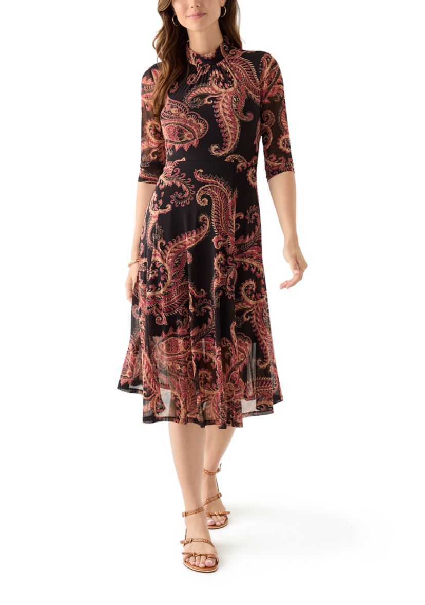 Womens Tie Front Mesh Dress