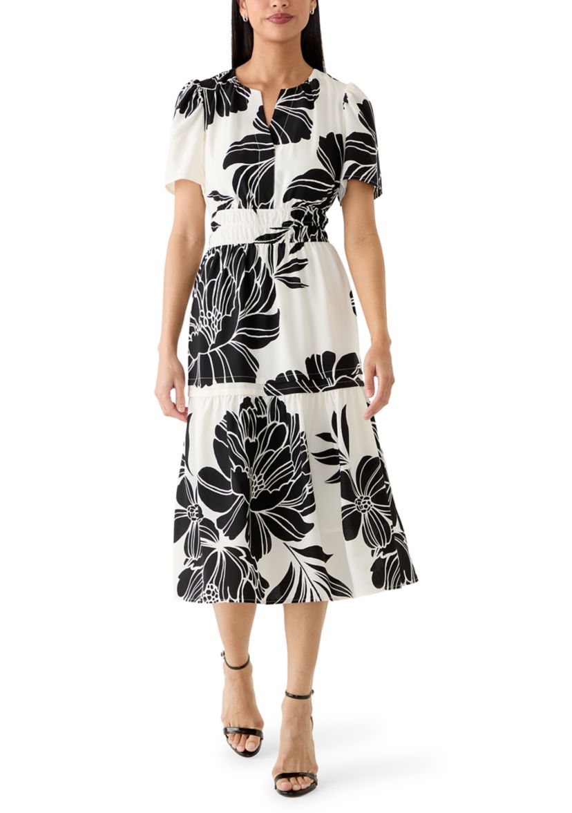 navy blue dress for baby girl The Linen A-Line Midi Dress