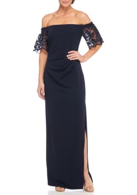 Marina Lace Off The Shoulder Gown | belk