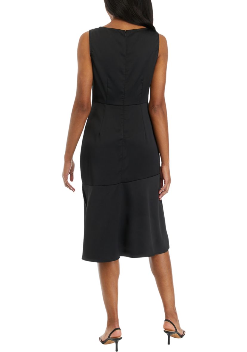 Womens Sleeveless Cowl Neck Midi Dress