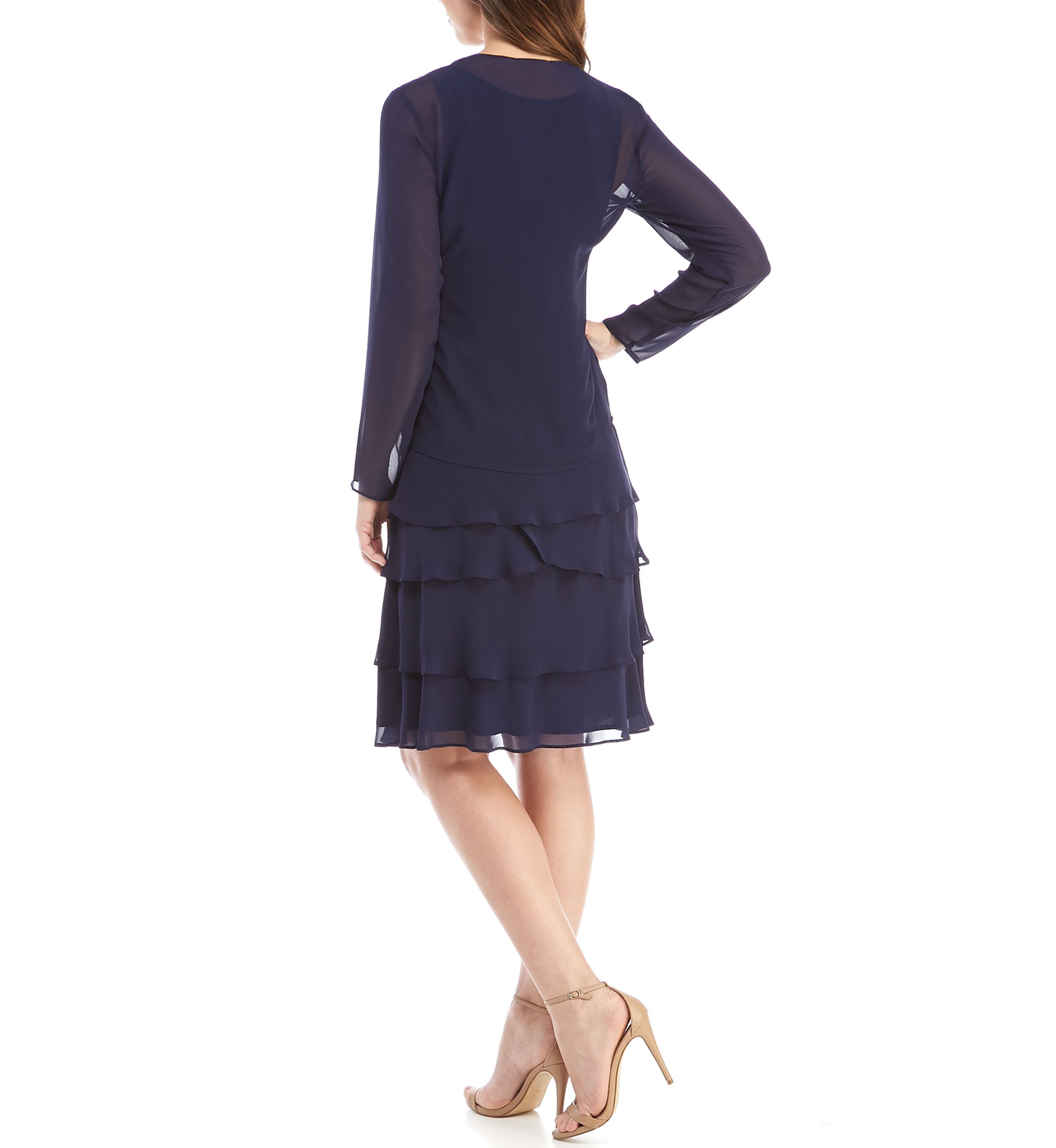 Jacket Dress with Sequin Cut Out Applique Set