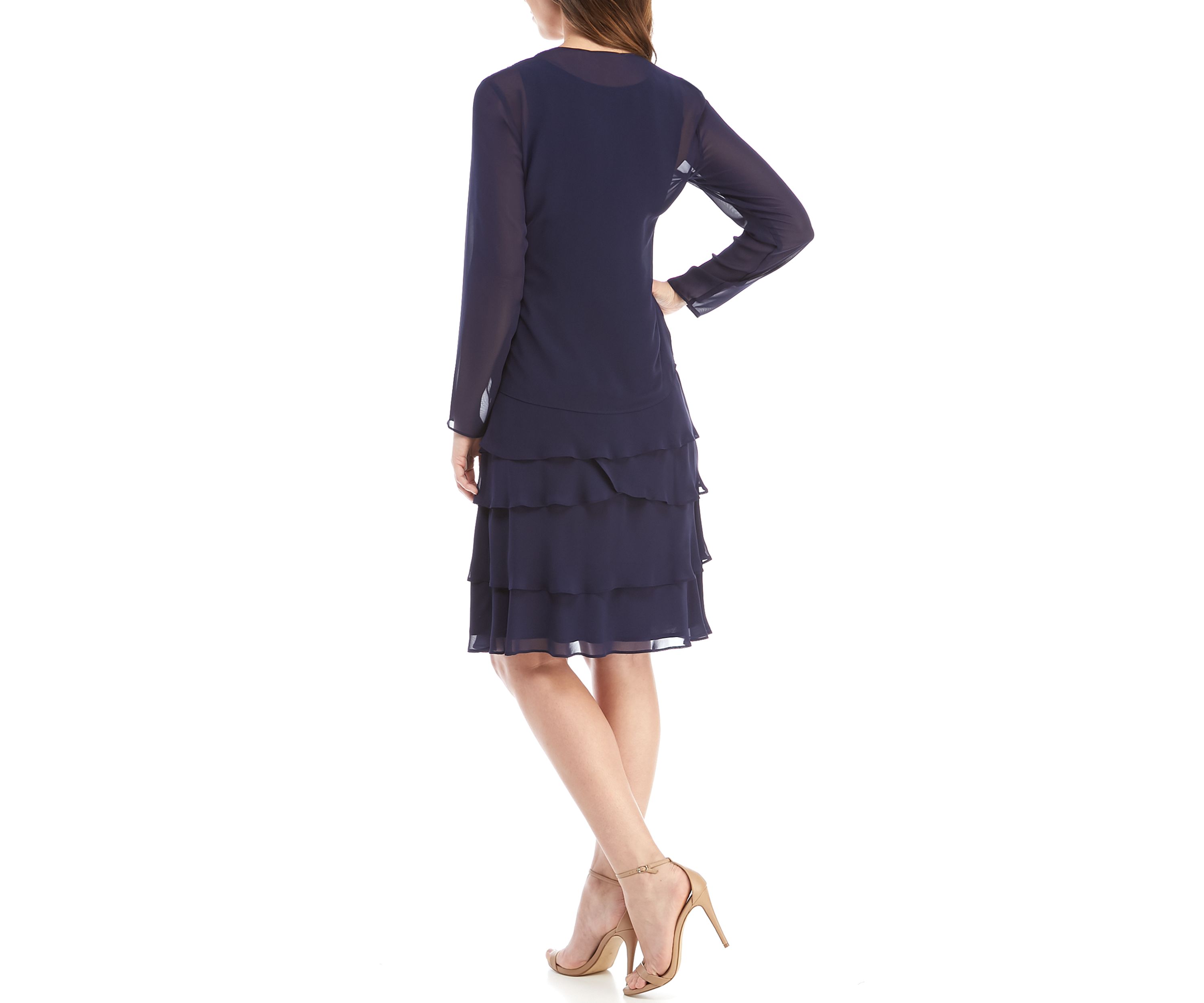Jacket Dress with Sequin Cut Out Applique Set
