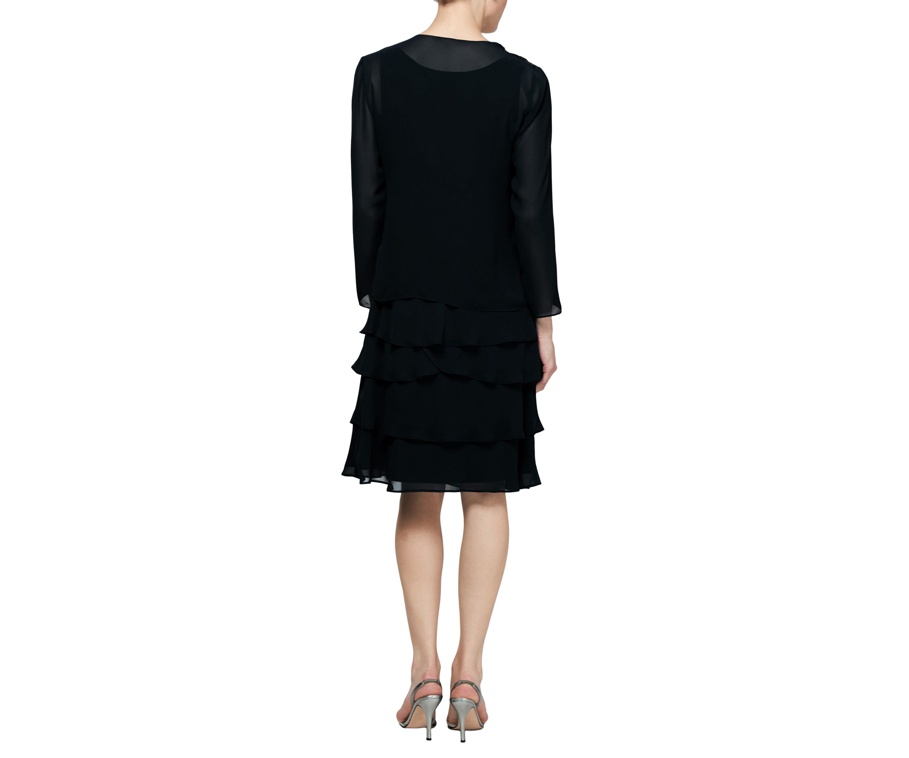Jacket and Dress with Sequin Cut Out Applique Set