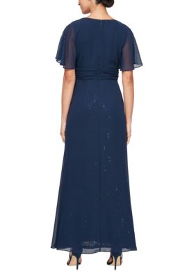 Long Walk Through Dress With Surplice Neckline