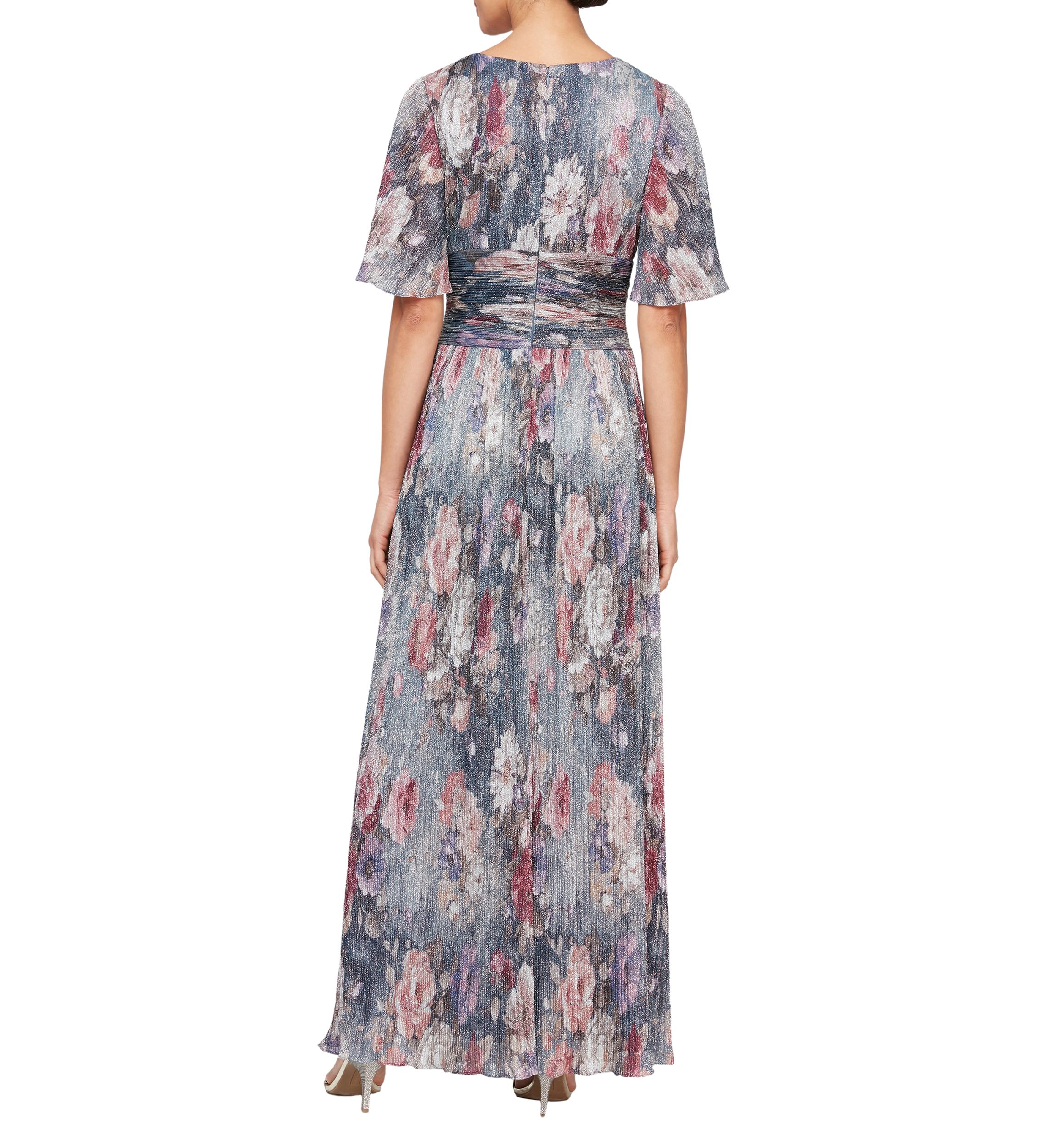 Womens Long A-Line Printed Gown