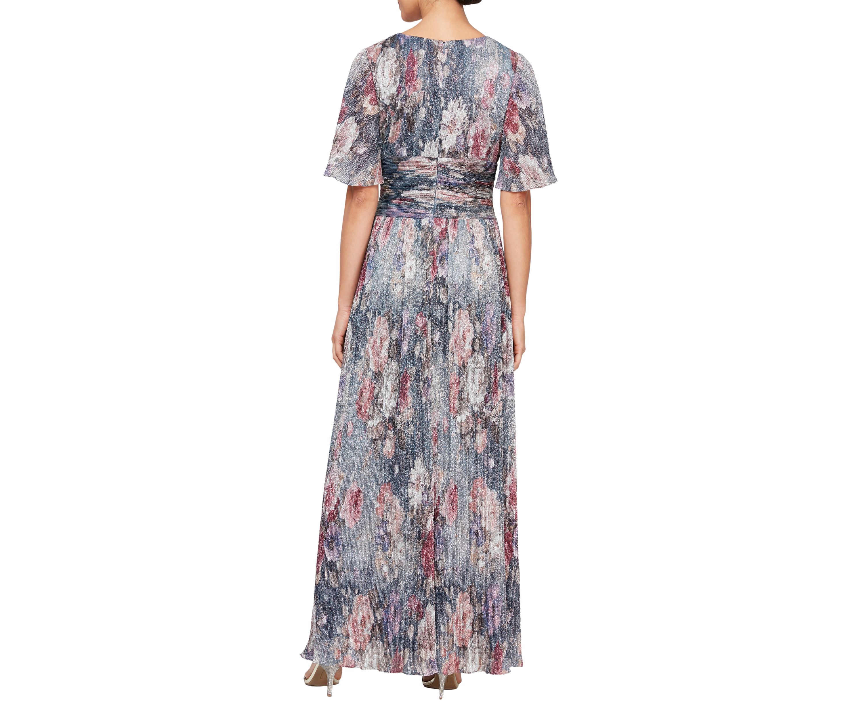 Womens Long A-Line Printed Gown