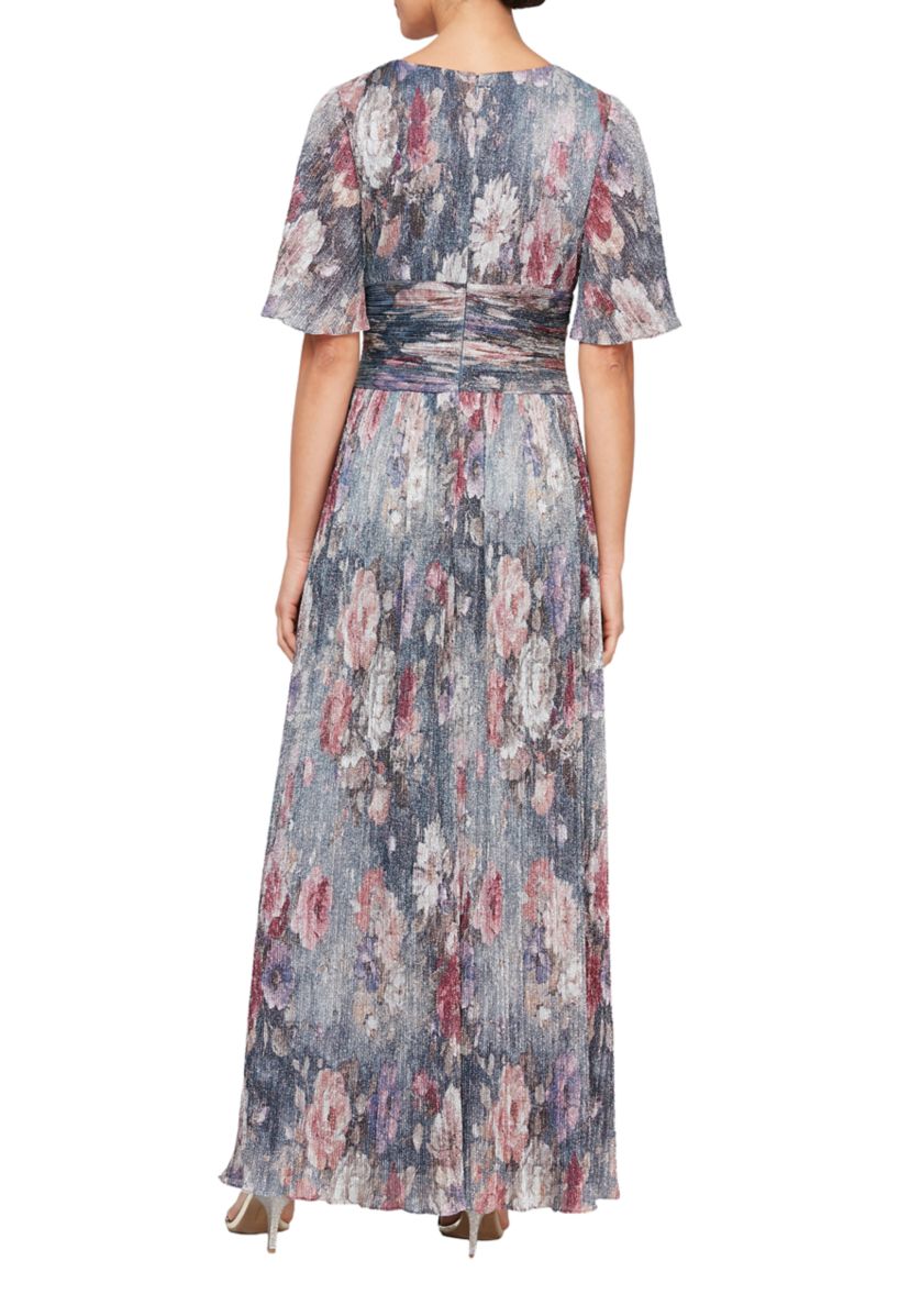 Womens Long A-Line Printed Gown