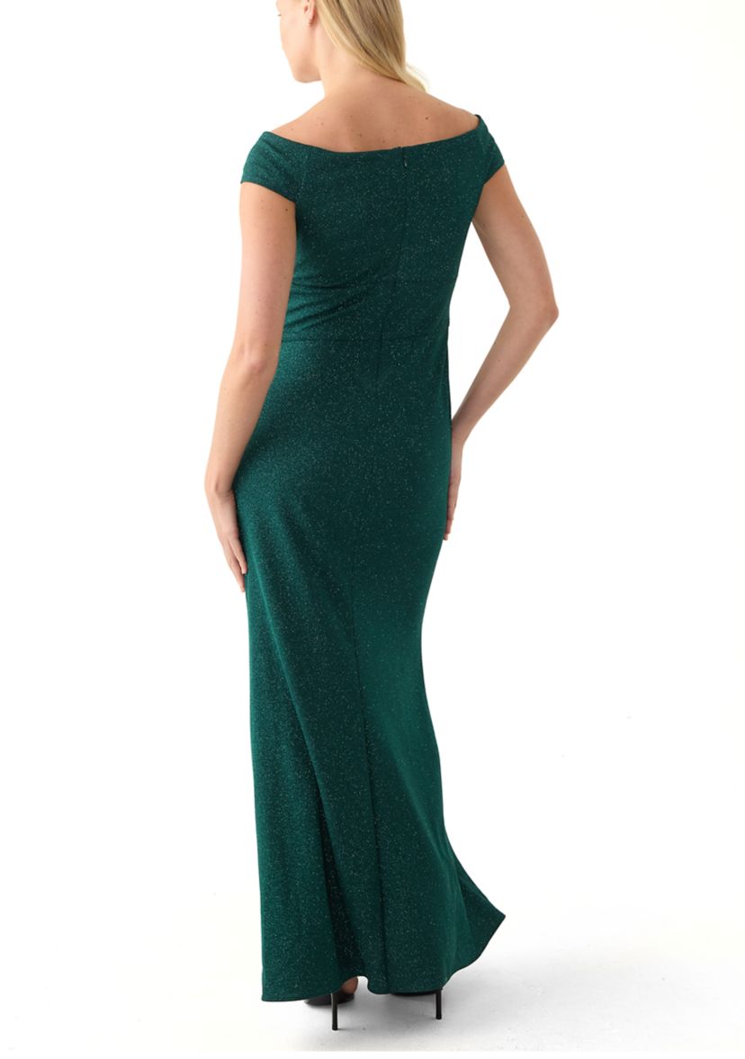 Womens Long Empire Waist Sweetheart Off the Shoulder Dress