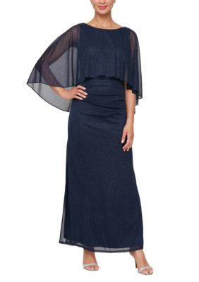 CAPELET MESH GOWN