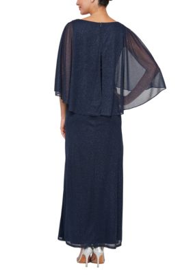 CAPELET MESH GOWN