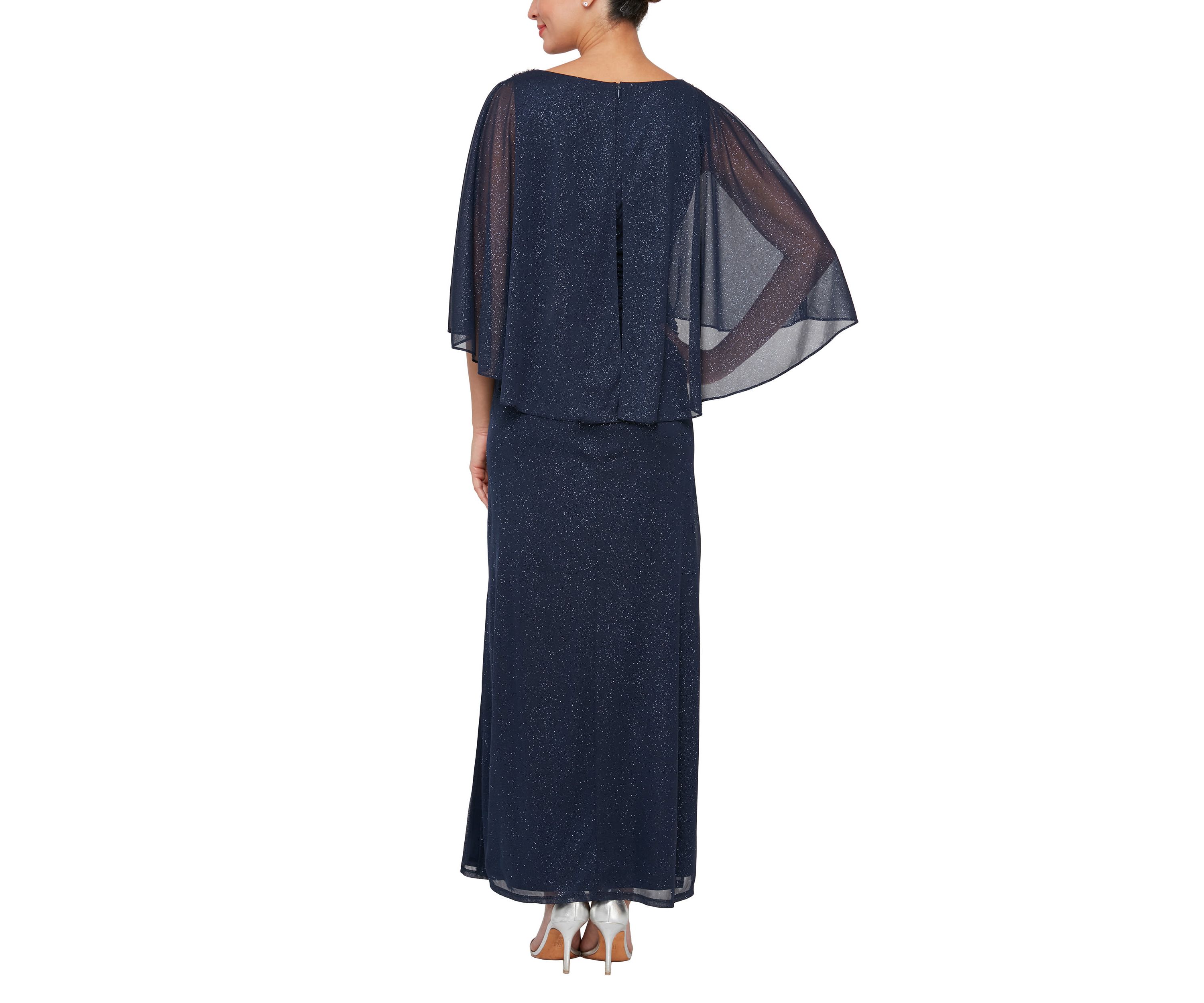 CAPELET MESH GOWN