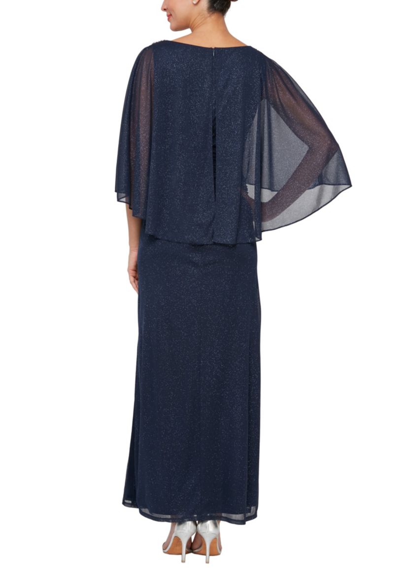 CAPELET MESH GOWN