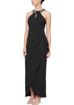 Women's Twisted Halter Long Dress