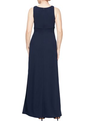 Women's Long Empire Waist Halter Neck Gown