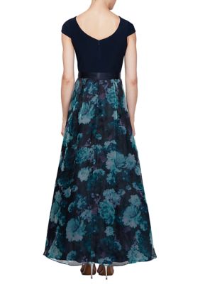 Floral Printed Organza Gown