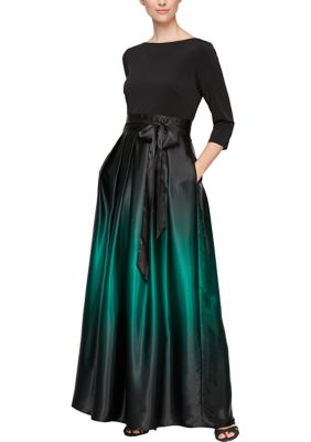 Slny Women's Ombre Satin Long Gown