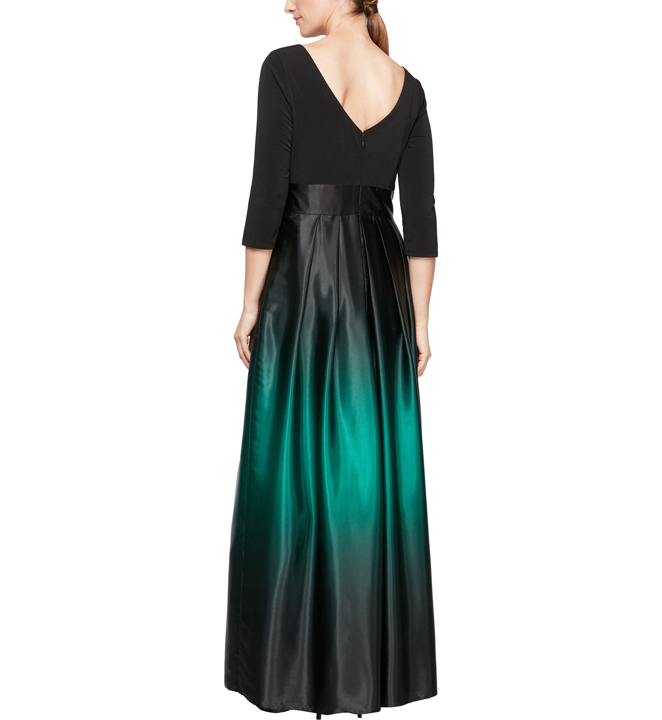 Womens Ombre Satin Long Gown