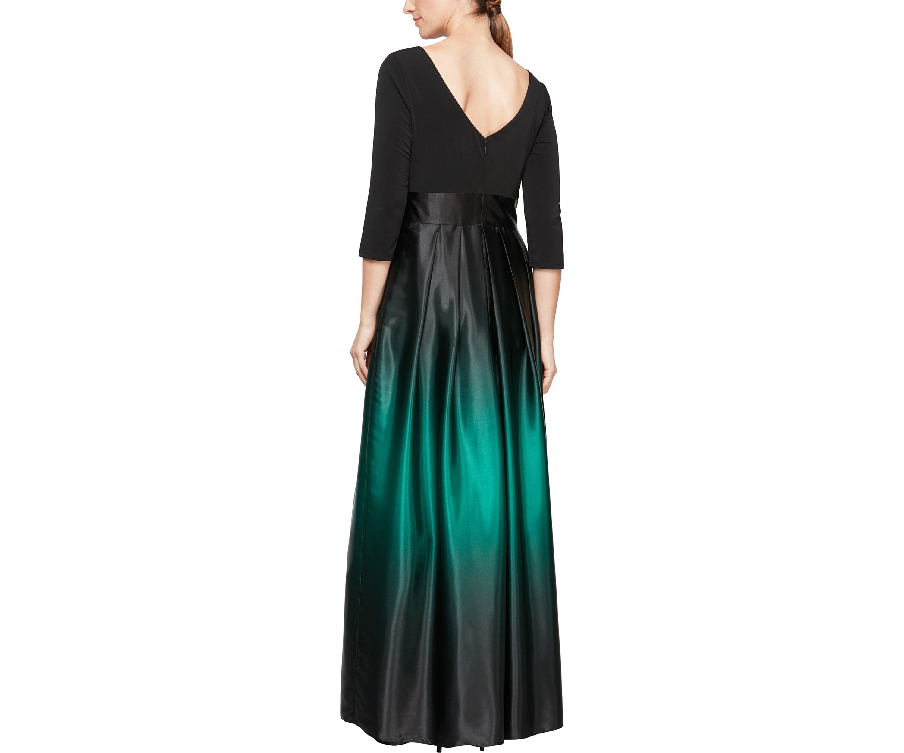 Womens Ombre Satin Long Gown