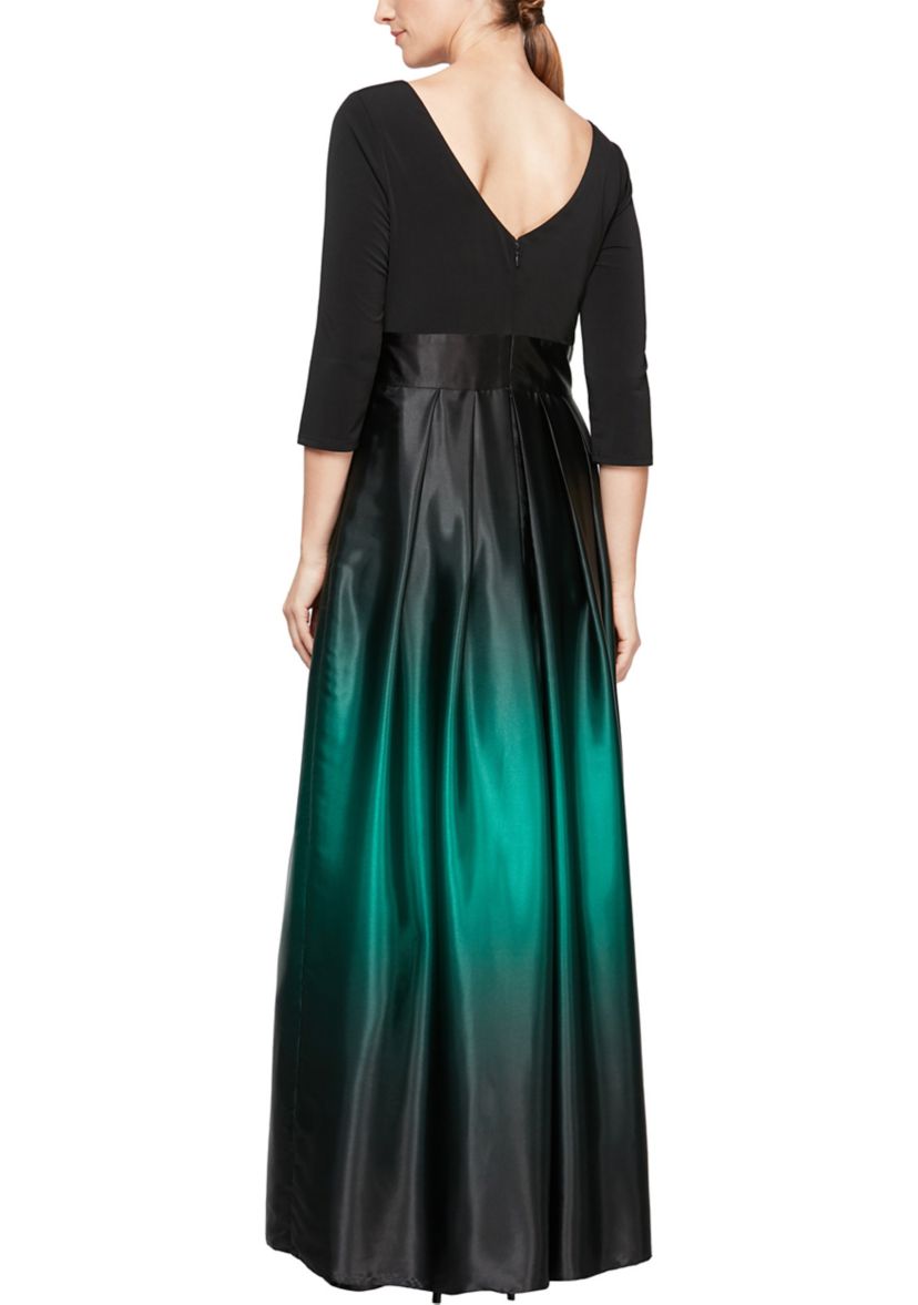 Womens Ombre Satin Long Gown
