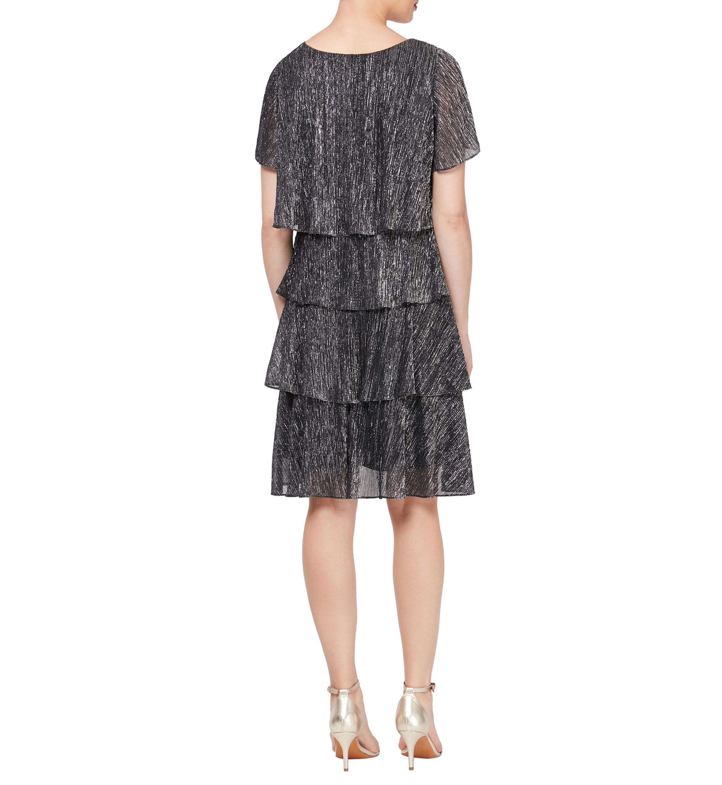 Womens Shimmer Bodre Chiffon Dress