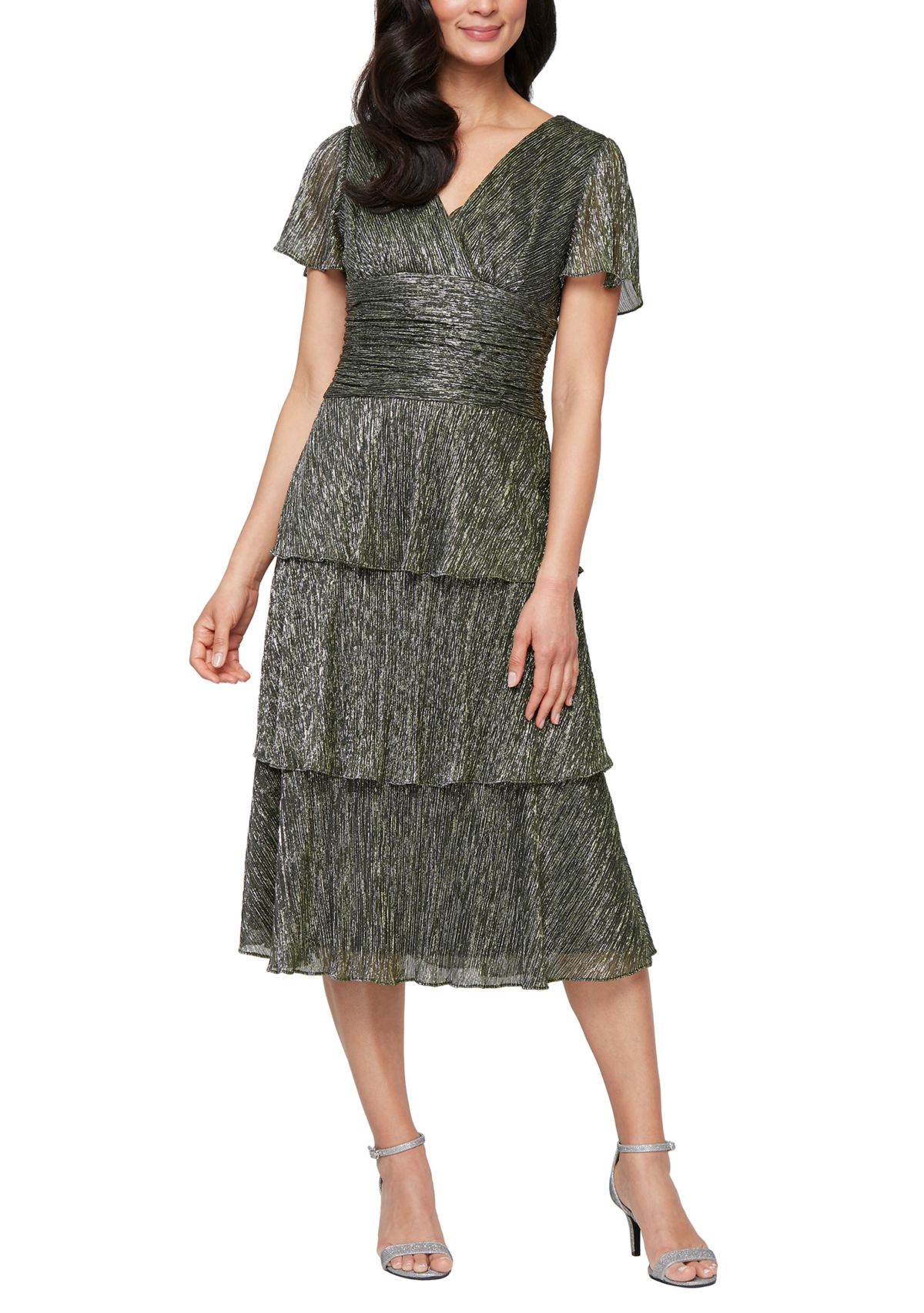 Womens Tea-Length Tier Dress