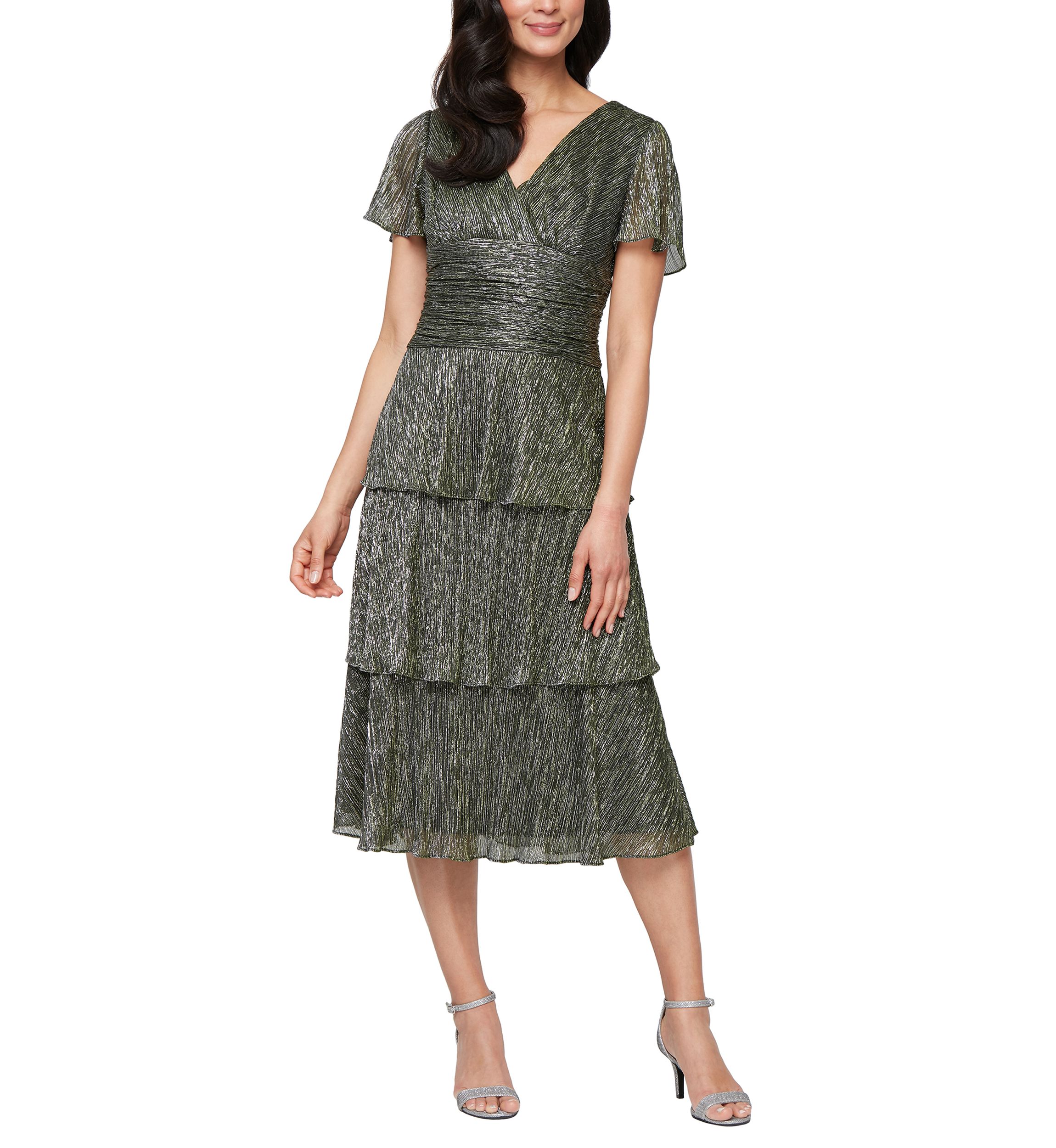 Womens Tea-Length Tier Dress