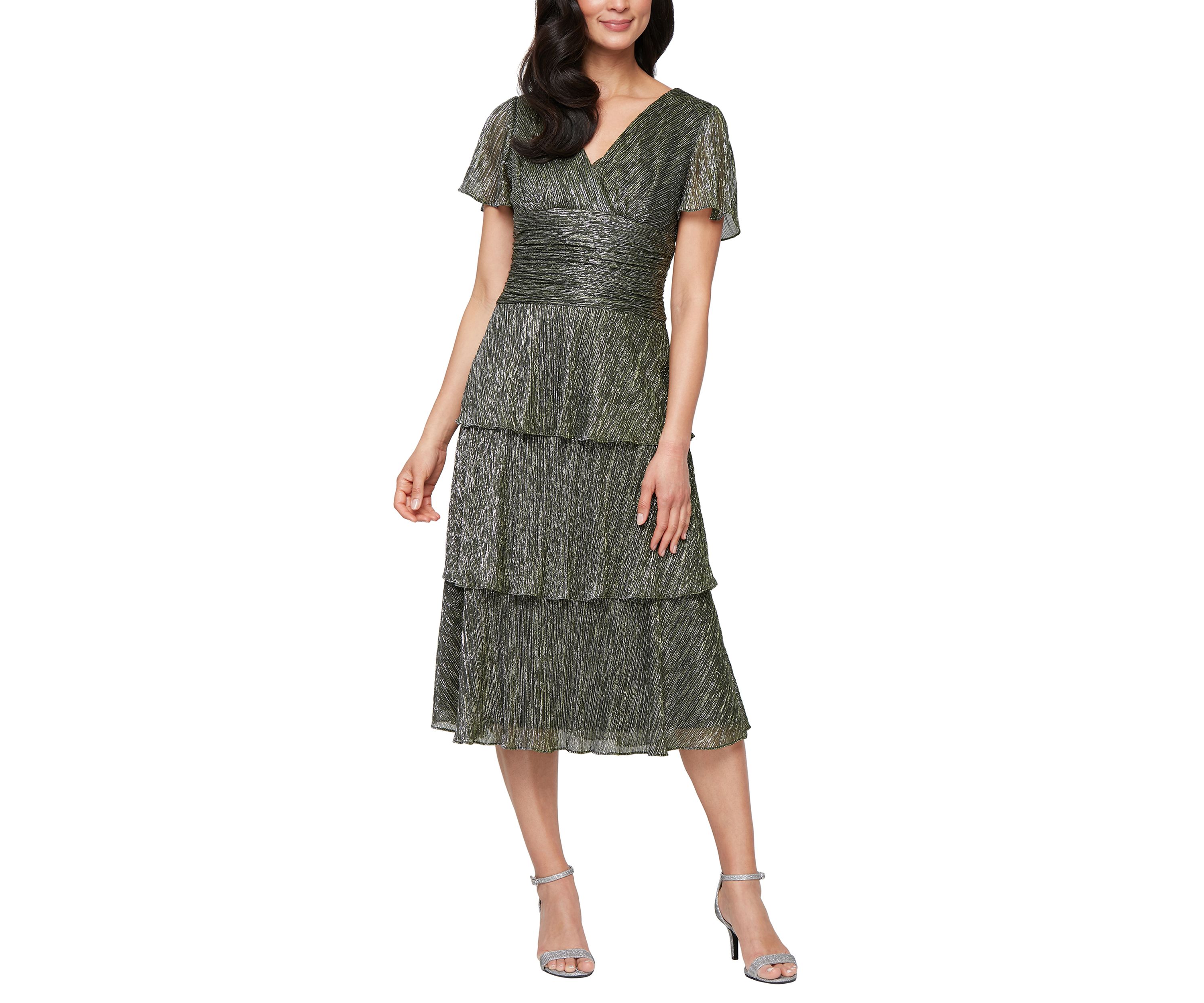 Womens Tea-Length Tier Dress