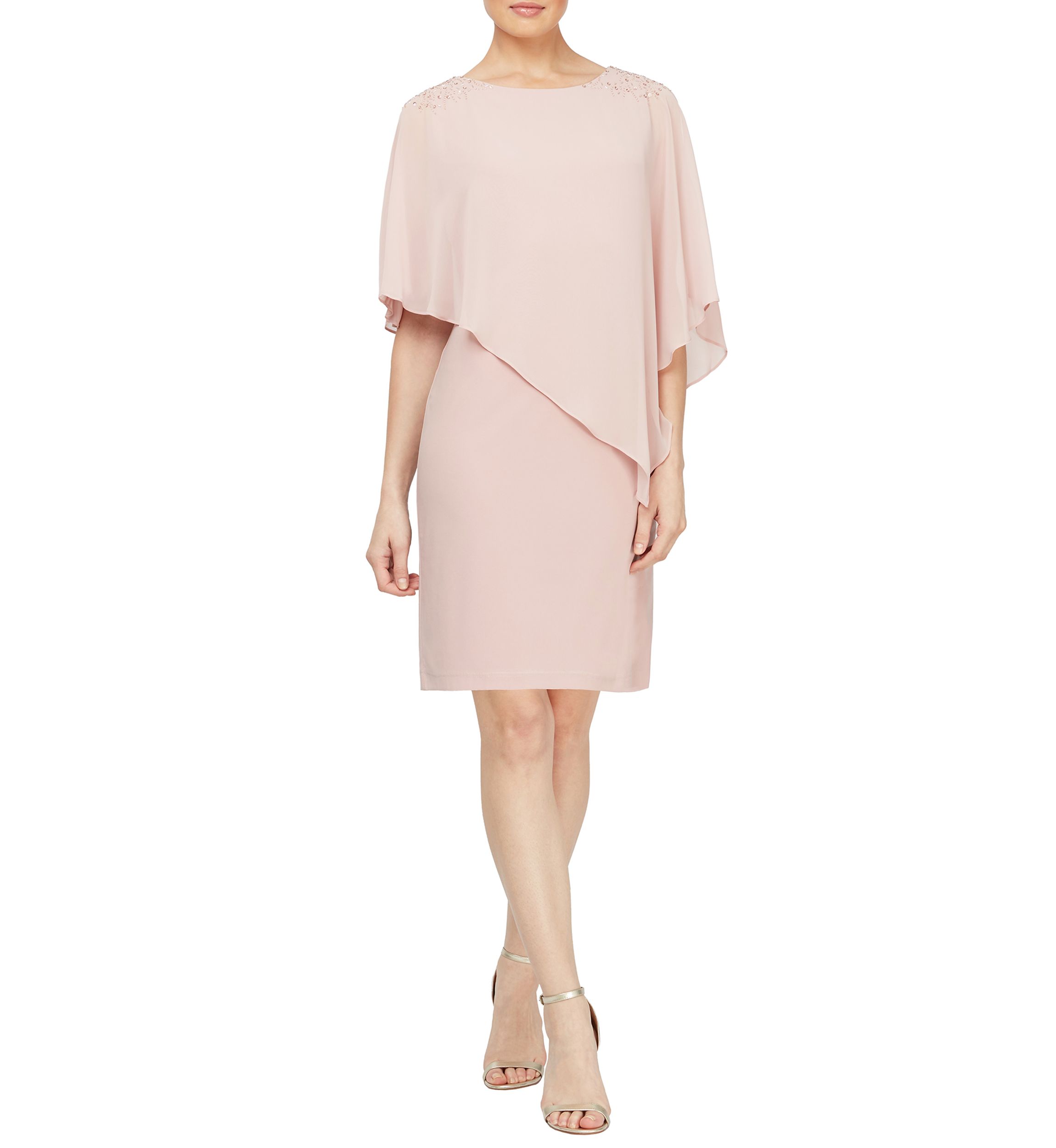 Womens Bead Overlay Sheath Dress