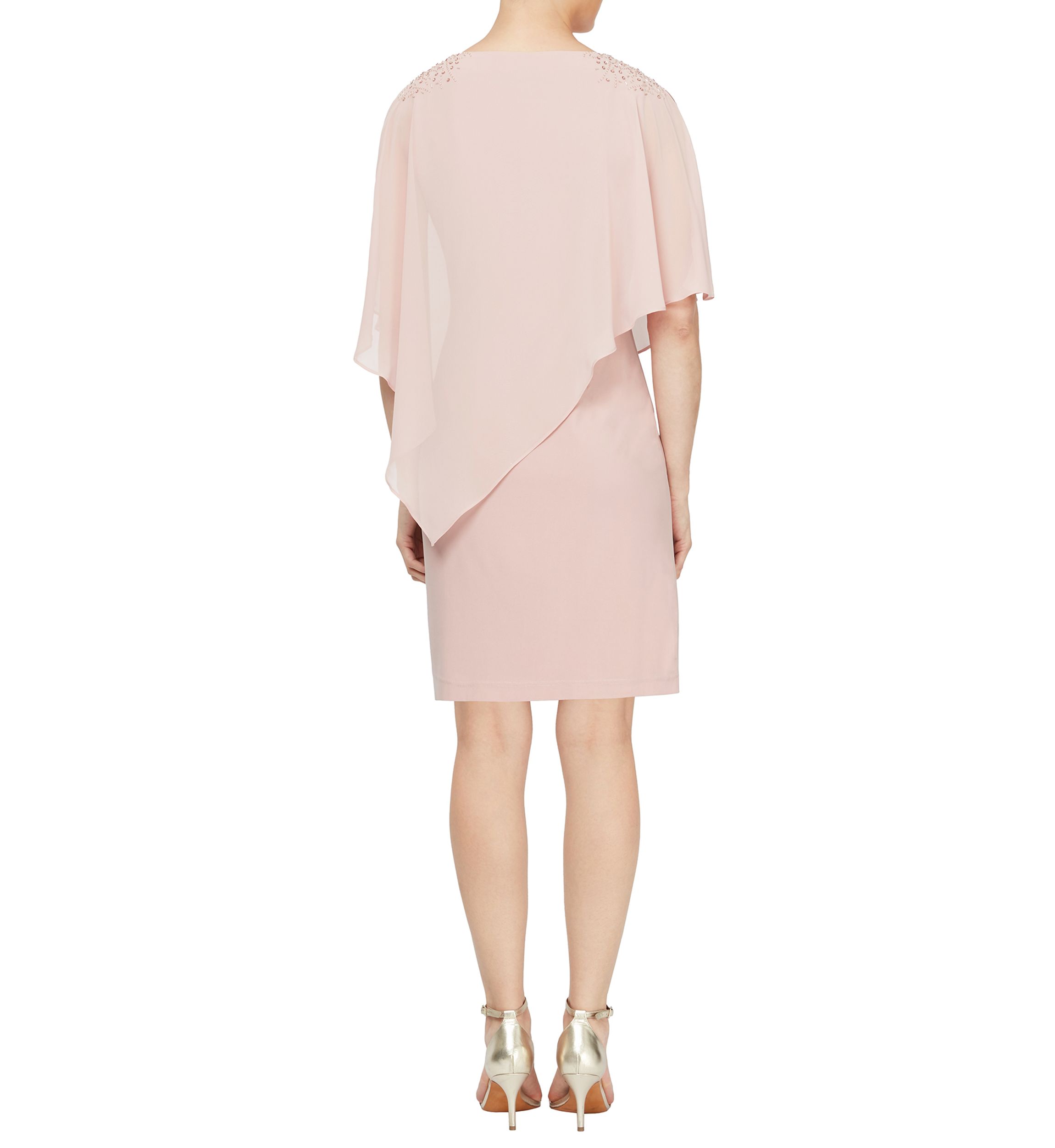 Womens Bead Overlay Sheath Dress