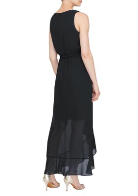 Ruffle front Maxi Dress with Belt