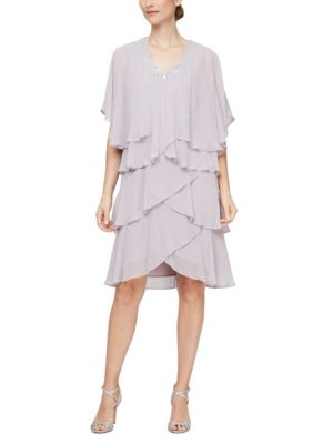 SLNY V-Neck Tired Dress | belk