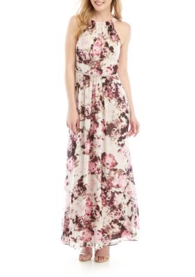 SLNY Floral Halter Maxi Dress | belk