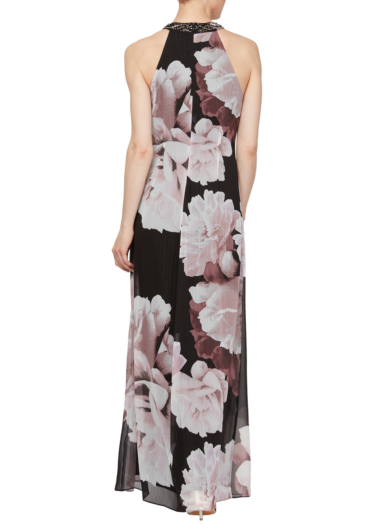 Sleeveless Halter Floral Printed Maxi Dress
