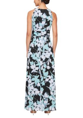 Long Printed Halter Neck Dress