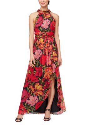 Printed Halter Neck Maxi Dress