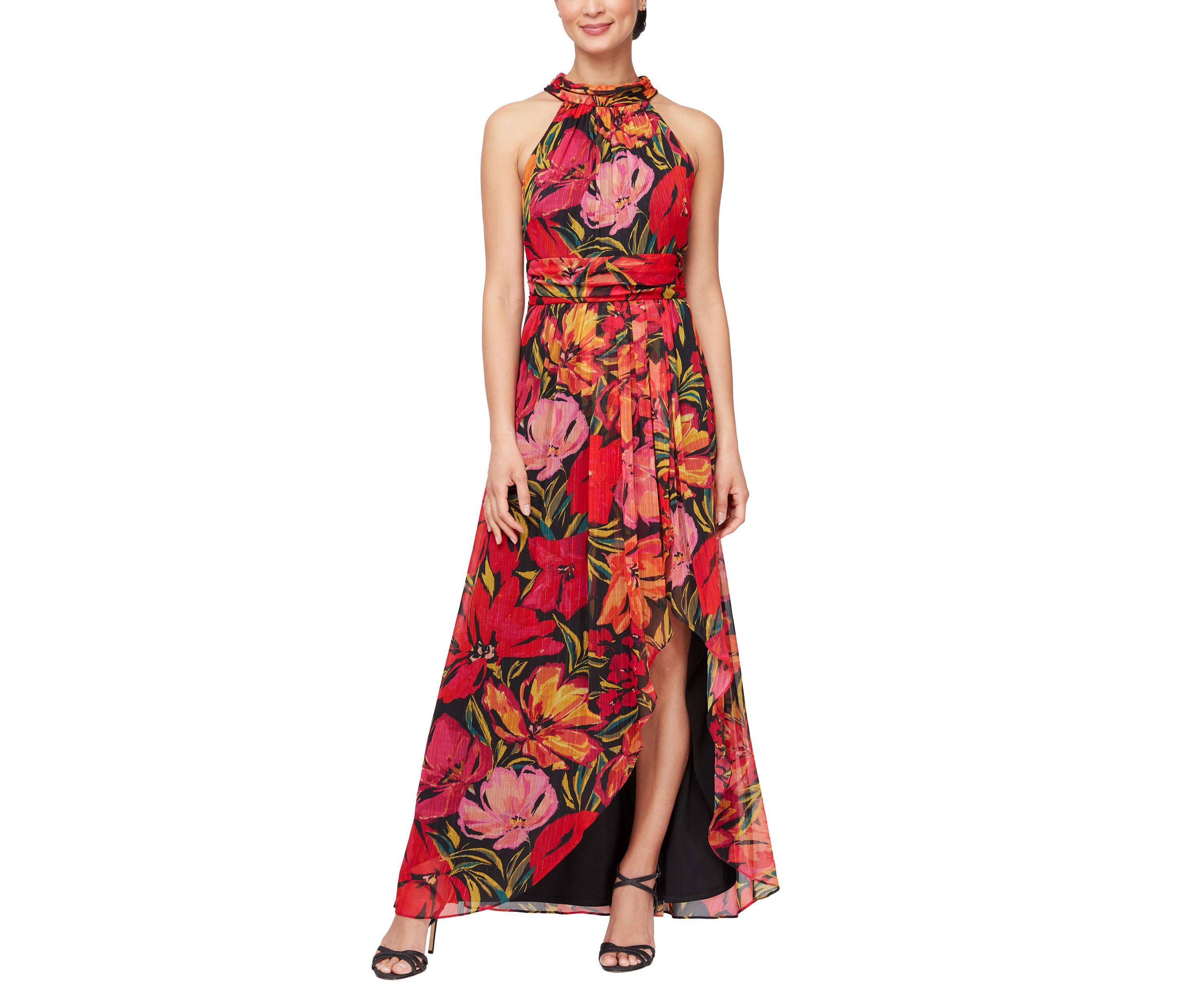 Printed Halter Neck Maxi Dress
