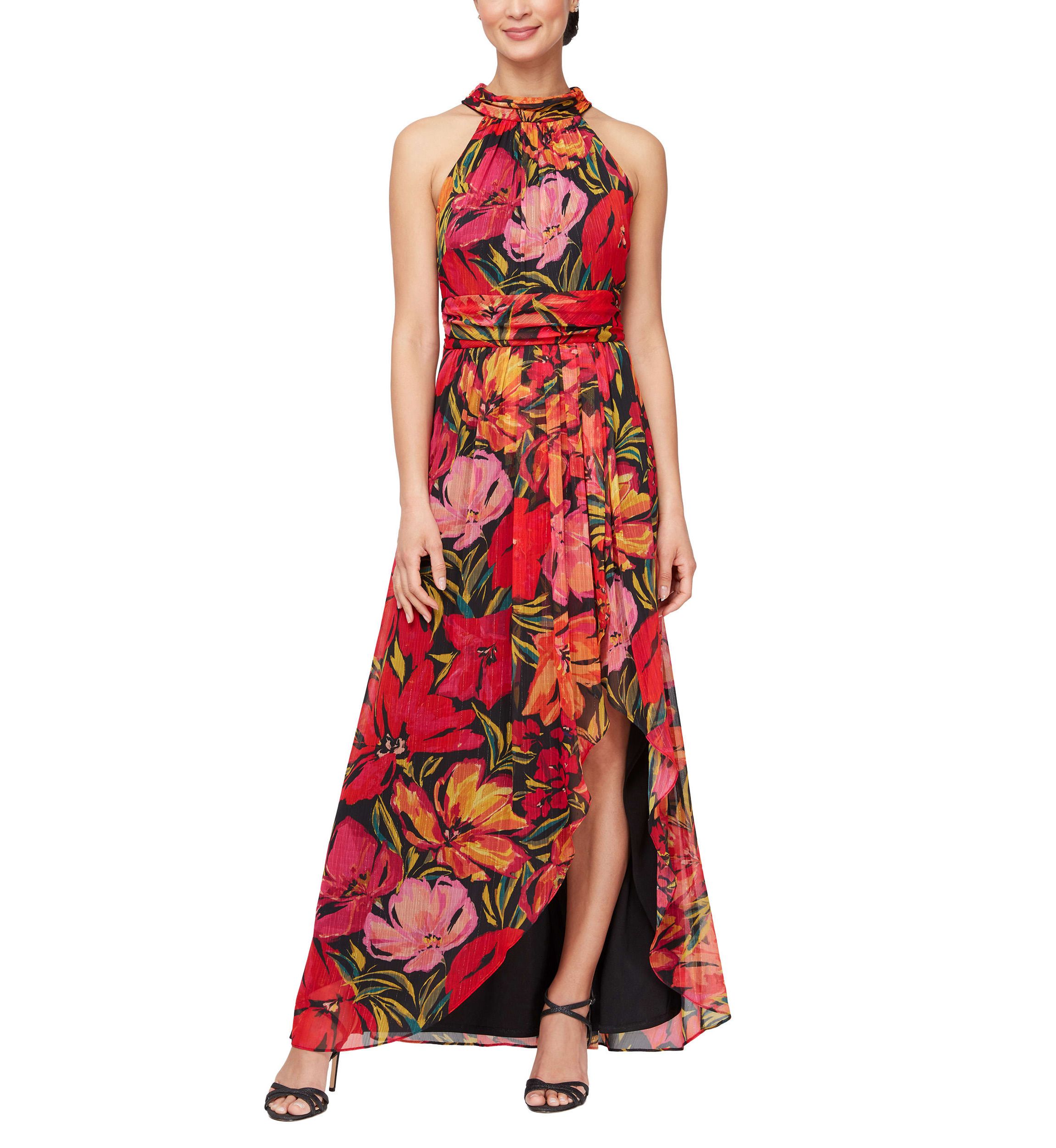 Printed Halter Neck Maxi Dress