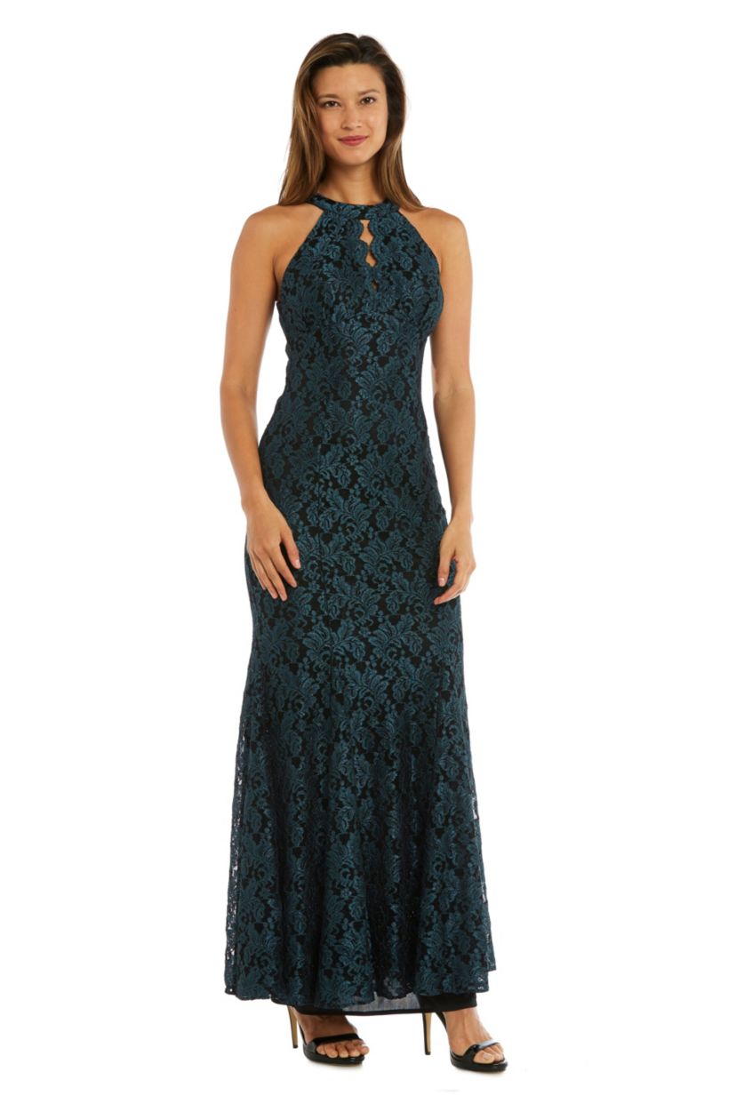 Long Glitter Lace W Scalloped Bodice Detail